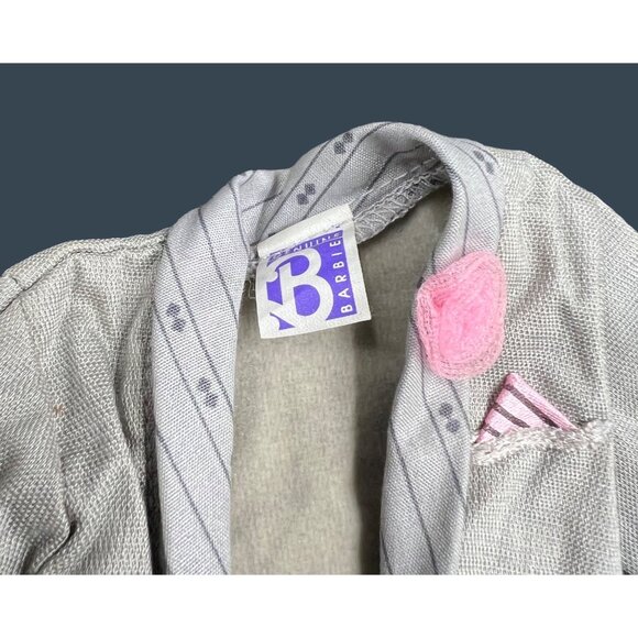 Ken Doll Clothes 2-Piece Wedding Suit & Vest With Pink Tie 1 piece star tuxedo - Picture 4 of 16